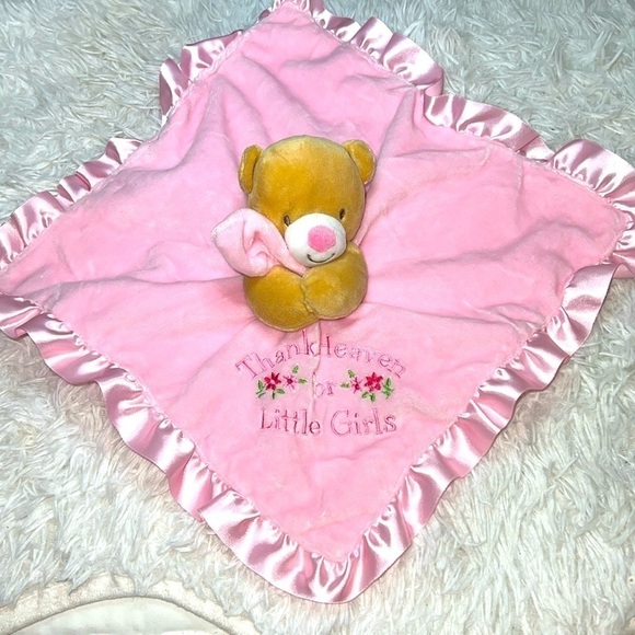 Baby Starters Bear Lovey Thank Heaven For Little Girls Security Blanket Satin - Picture 1 of 4
